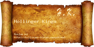 Hollinger Kinga névjegykártya